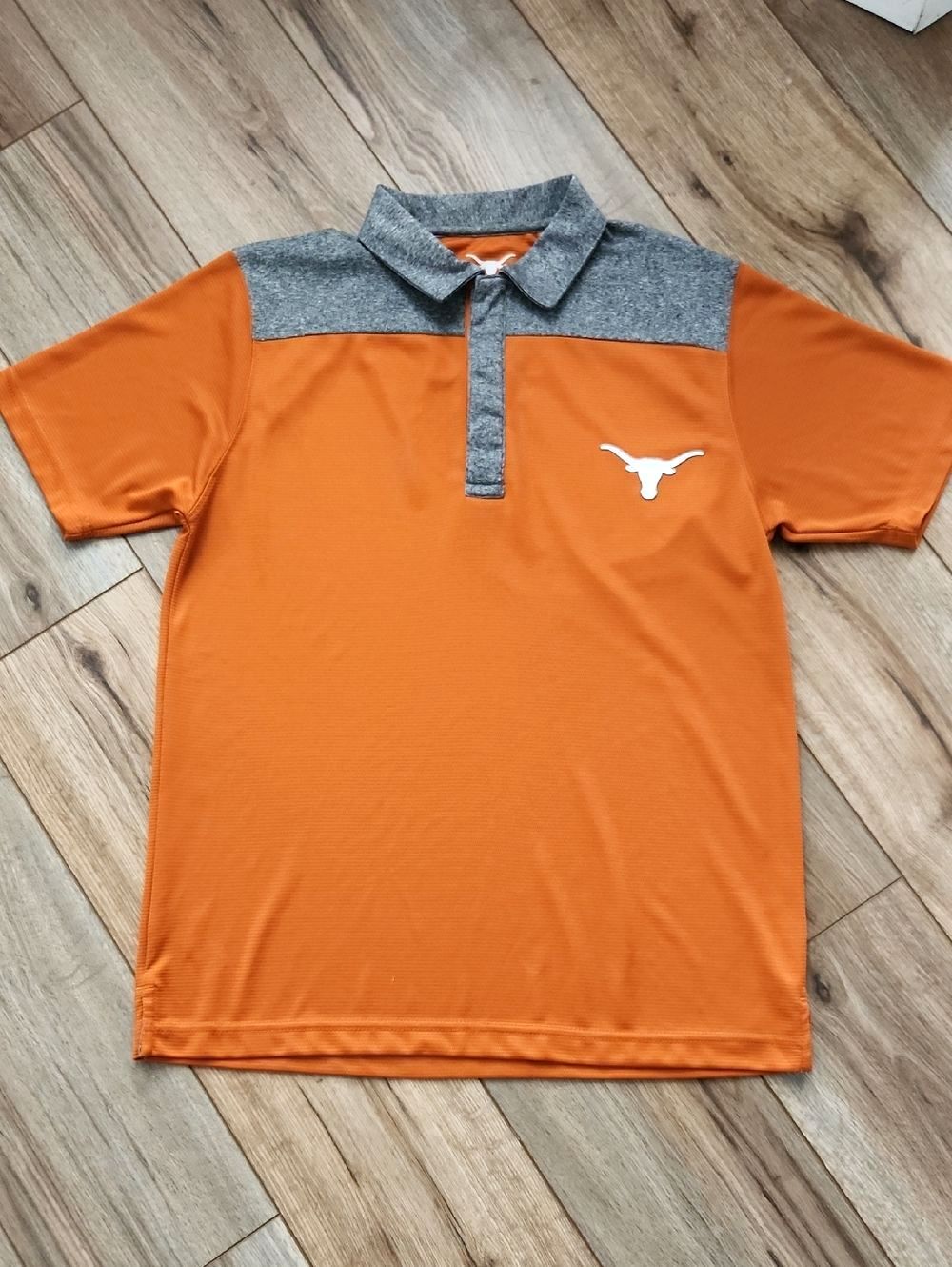 Authentic Apparel Texas Longhorns Orange & Gray Polo Shirt Men's Size Small